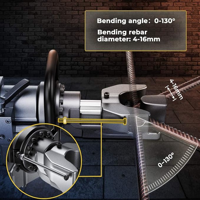 Anbull 900W Electric Rebar Bender,Hydraulic Rebar Bending Maching Bending up to 5/8 Inch #5 16mm Rebar, Bending Angle 0-130 Degrees, Rebar Bending Machine with Positioning Bolt
