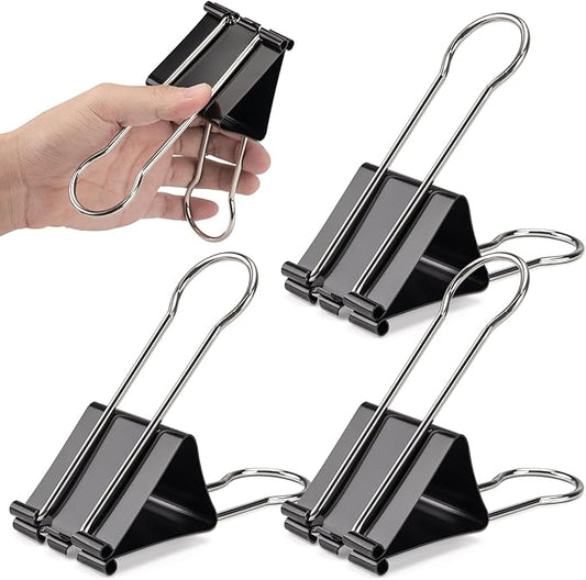 OWLKELA 2.4 inch Extra Jumbo Binder Clips 4 Pcs, Large Paper Clip, Big Paper Clamps, Binder Clips Large Size for Home, School and Office Supplies