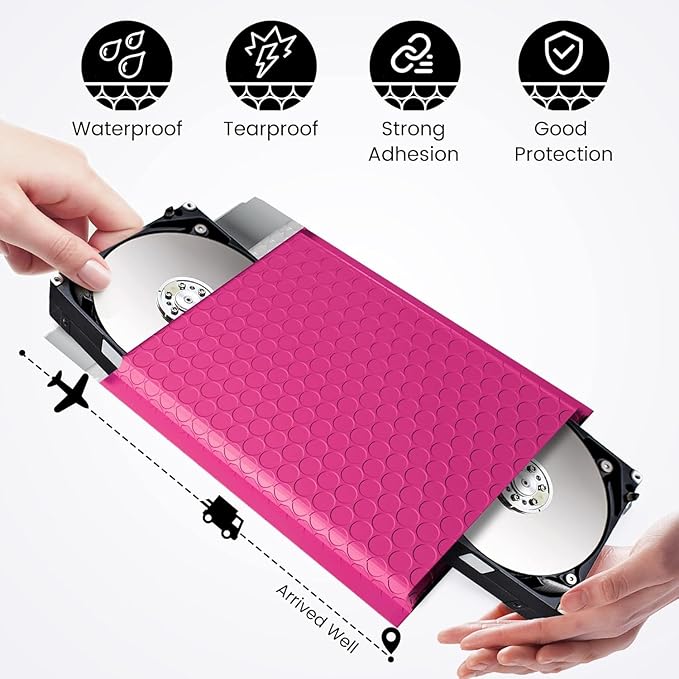 Fuxury Bubble Mailers 6x10" Pink Padded Envelopes 9600 Pack Bulk Strong Adhesion Full Pallet of Padded Mailers Thick Padded Mailers for Small Business Mailing Small Items,Jewelry,Makeup