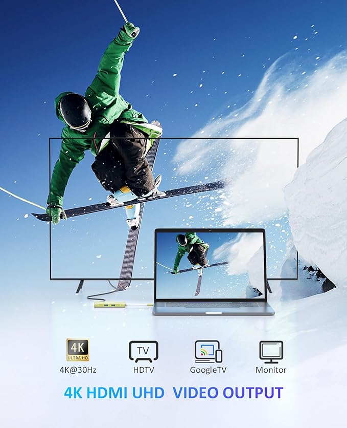 UtechSmart USB C Hub, USB C Ethernet Multiport Adapter, 6 in 1 USB C to HDMI Dock Compatible for MacBook Pro/Air, Chromebook, Dell XPS, HP (Gigabit Ethernet 100W PD 4K HDMI USB 3.0)(Gold), UCN3273