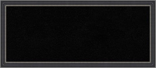 Amanti Art Black Cork Board for Wall, 14x32 Vision Board with Black Wood Frame, Medium Corkboard Office Decor for Home Organization, Traditional Corkboard Pinboard to Display Items for Home
