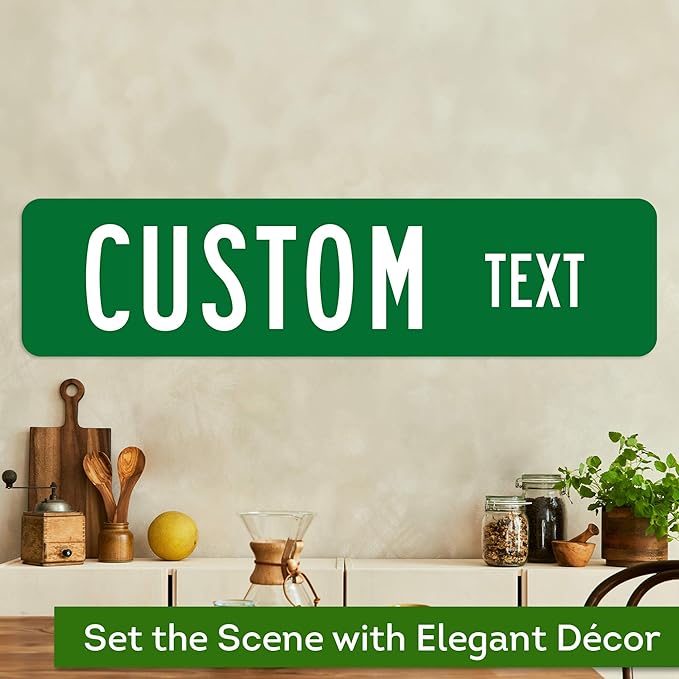 Custom Street Sign, Road Sign, Address Sign, 8 Colors, Reflective Option, Mounting Options, 8x32 Inch, Thick Rust-Free AlumaBond, USA Made by My Sign Center, (Classic)