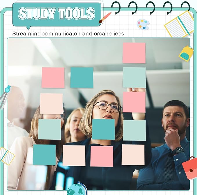 Fainne 24 Pack Sticky Notes Bulk Back to School Supplies Self Stick Note Pads Paper Memo for Office First Day of School Student Teacher Essentials (3x3inch,Fresh Color)