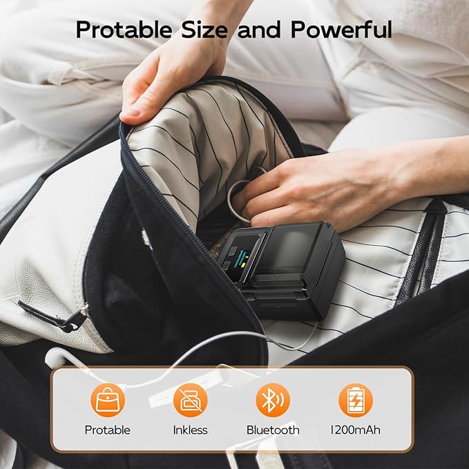 Phomemo Label Maker, 2 Inch Bluetooth Themal Label Printer with 3 Rolls Thermal Paper(4030/5030/5080mm), Inkless Labeler for Home, Bussiness, School, Office, Address, Sticker Printer for Phone & PC