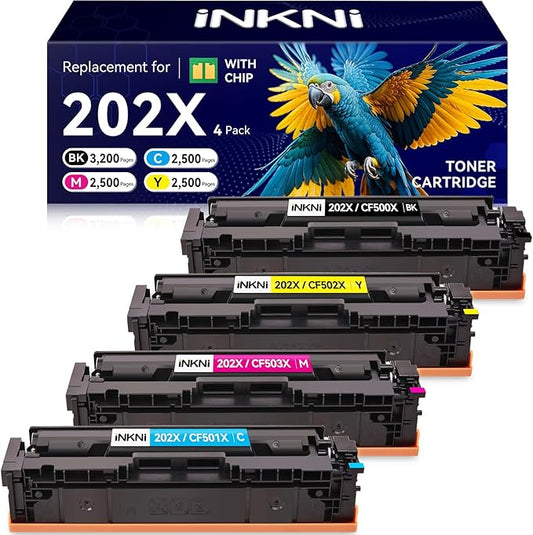 202X Toner Cartridges CF500X - Compatible Replacement for HP 202X 202A for Color Laserjet Pro MFP M281fdw M254dw M281fdn M281cdw M280nw M254dn M254nw High Yield Toner Cartridge CF500A (with Chip )