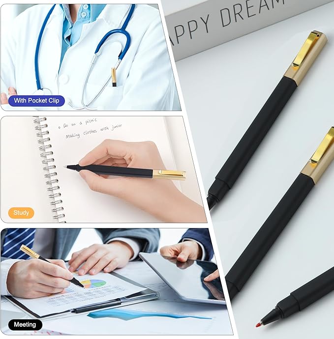 36 Pack Gel Pens Black 0.5mm Medium Point Black Gel Ink Pens with Cap Quick Drying Ballpoint Pen Smooth Writing Fine Point Pen for Journaling School Office Supplies