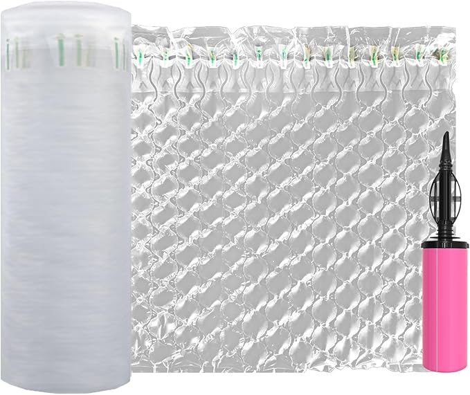 Inflatable Bubble Cushioning Wrap Roll Bottle Shipping Sleeves 15.7"x164' Air Pillows for Shipping Moving, Large Size Air Bubbles Packing Supplies for Fragile Items Packaging Material