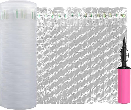 Inflatable Bubble Cushioning Wrap Roll Bottle Shipping Sleeves 15.7"x164' Air Pillows for Shipping Moving, Large Size Air Bubbles Packing Supplies for Fragile Items Packaging Material