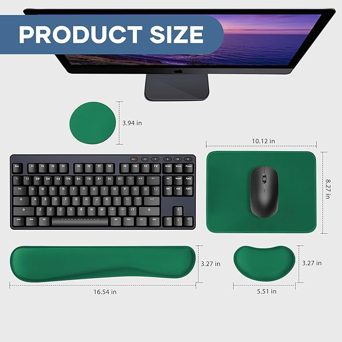 Office Ergonomic Memory Foam Computer Mouse and Keyboard Wrist Rest pad Support Carpal Tunnel, Wrist Rest for Keyboard and Mouse, Wrist Support Set