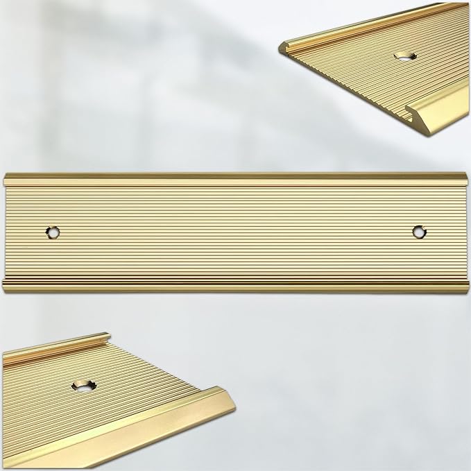 10 Pack 2” x 10” Aluminum Name Plate Holders for Door or Wall, Office Wall Mount Name Plate Holder with Textured Design and Double Sided Tape, for Office, Business, Meeting Room (Gold)