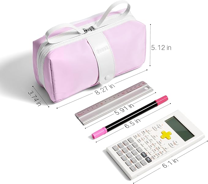 Sooez Big Capacity Pencil Case, Extra Large Pencil Pouch with Zipper Pocket, Wide Opening Pencil Bag, Portable Stationery Organizer, Cute Aesthetic School Office Supplies for Teens Girls, Purple