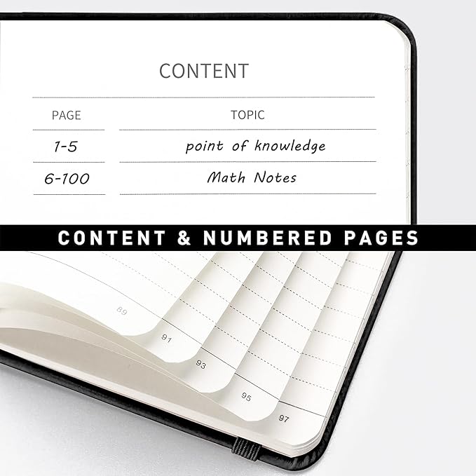 RETTACY Spiral Journal Notebook, 110 Numbered Pages, A4 Large Size (8.5'' x 11''), for Men & Women, Journaling, Writing, Work & Office, Leather Hardcover, 100 GSM Thick Paper (Black)