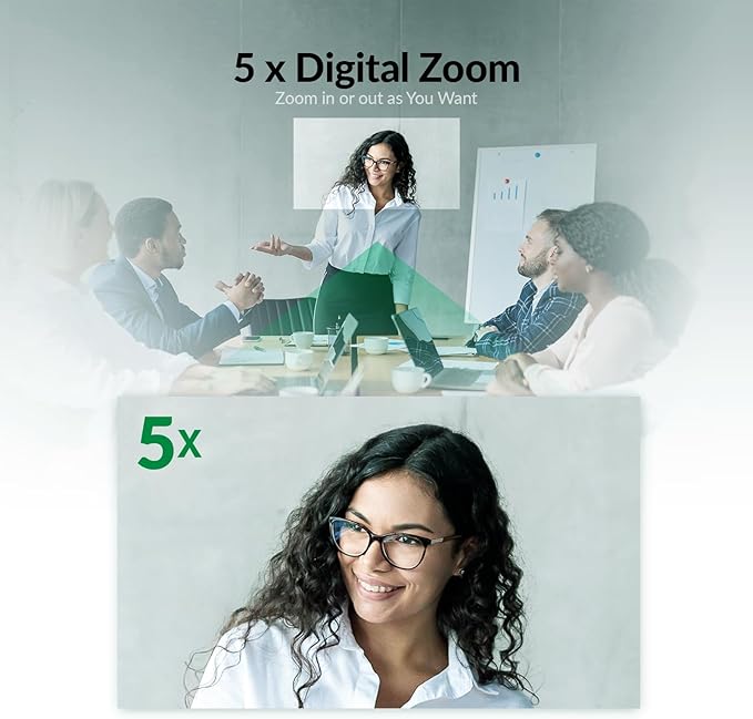 WYRESTORM 4K Conference Room Camera with AI Auto Framing, Presenter & Speaker Tracking, 120° Wide-Angle Webcam, 5X Digital Zoom, 4-Mic Array & 2 Speakers, Work with Meet, Teams, Zoom
