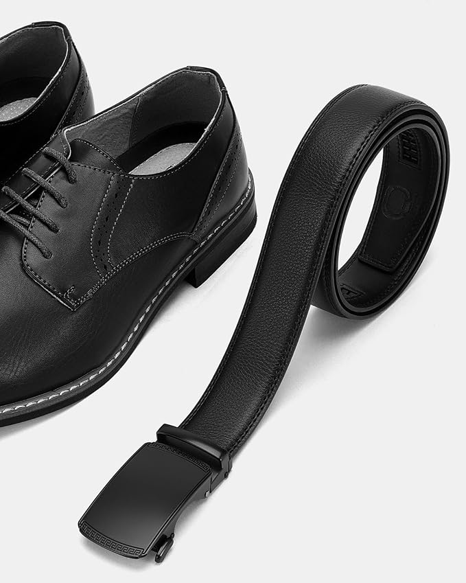 CHAOREN Mens Belt Leather Ratchet Belt - Customizable Fit, Effortless Style (35mm)