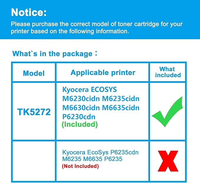 LCL TK5272 TK-5272 TK-5272K Toner Cartridge Replacement for Kyocera 1T02TV0US0 Toner for Kyocera ECOSYS M6230cidn M6235cidn M6630cidn M6635cidn P6230cdn Pinter (1-Pack Black)