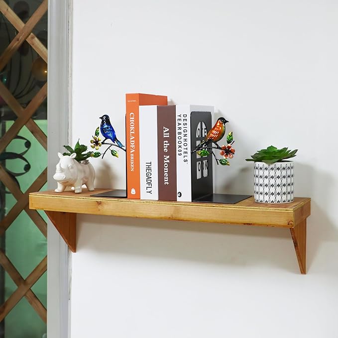 Metal Bookends, Decorative Book Ends for Shelves, Christmas Decor Nonskid Book Holder for Video Games/CD/DVD, Book Stopper, Black Christmas Decorations Gift