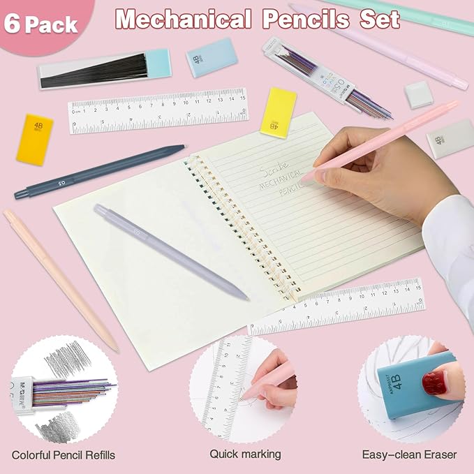 52 PCS Aesthetic School Supplies with Highlighters, Mechanical Pencils, Color Ink Gel pens, Pencil Case, Bible Study Supplies, Pens Pencils and Highlighters Set, Stationary Set for Student