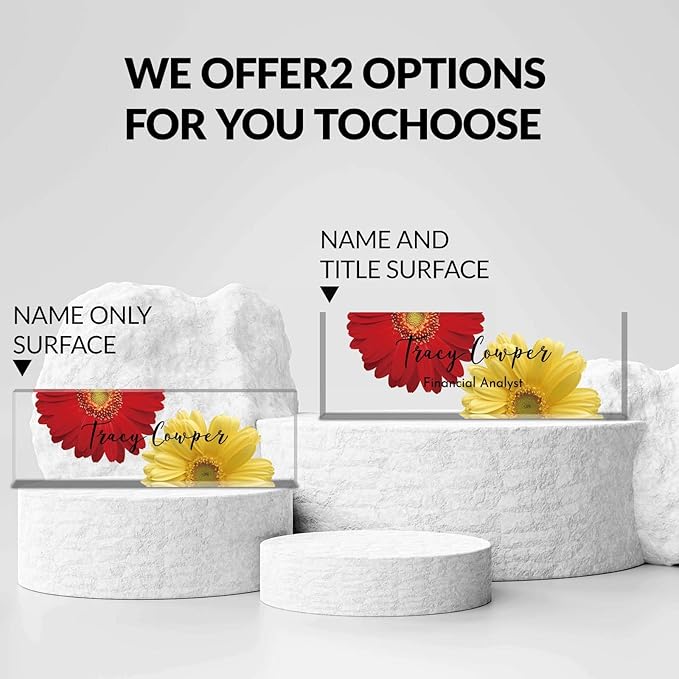 Desk Name Plate Personalized, Custom Name Plate for Desk, Acrylic Desktop Accessories, Office Gift & Decor for Women Men, Teacher Nurse Boss Employee Appreciation Gifts