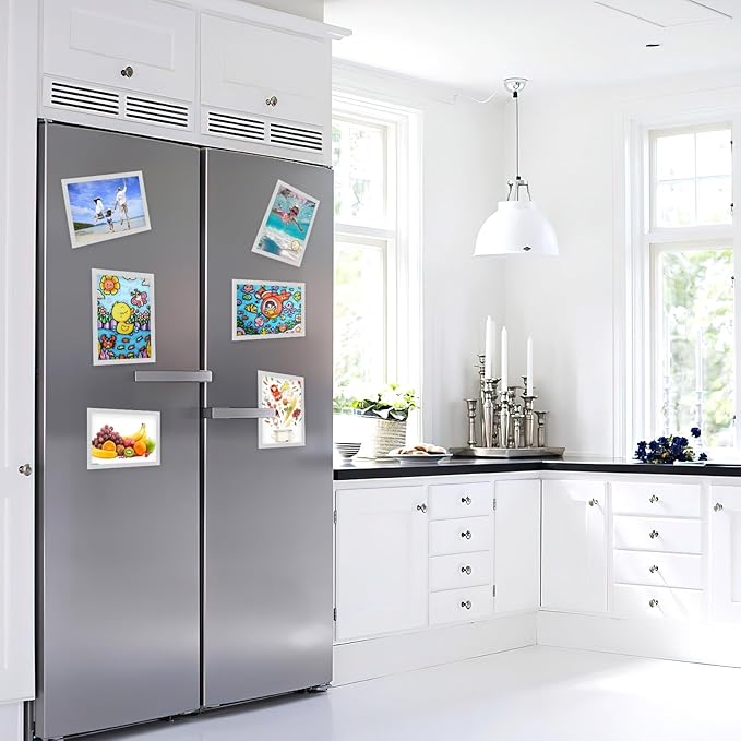 Magnetic Frames for Refrigerator, 20 Pack Double Sided Magnetic Sign Holder 8.5 x 11 for Display Picture Paper Document Flyer Page, Reusable Adhesive Frames for Walls Door Window Glass