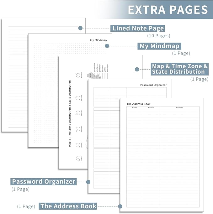 AHGXG 2026 Planner, Weekly and Monthly, Large A4 8.5"x11", Planner 2026-2027, Calendar 15-Months Jan 2026 - Mar 2027, Vegan Leather Softcover, Inner Pocket, Gray Blue