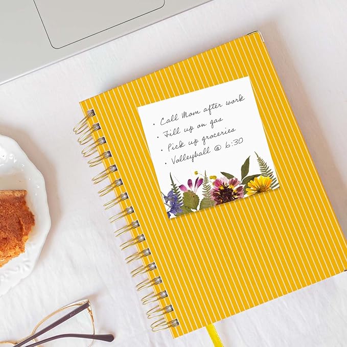 Wildflower Sticky Note Pads / 3" x 3" Botanical Sticky Notes/Set of 6 Pads / 50 Sheets Per Pad/Three Unique Designs/Made in The USA