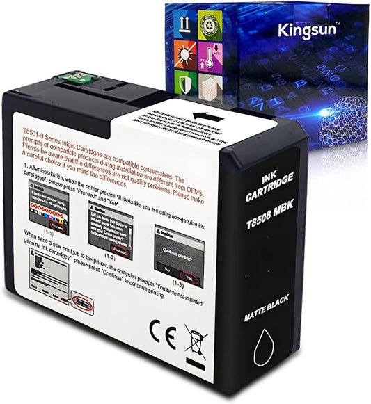 T850 Ink Cartridge T8508 T850800 Remanufactured Work for SureColor P800 (1-Pack, Matte Black)