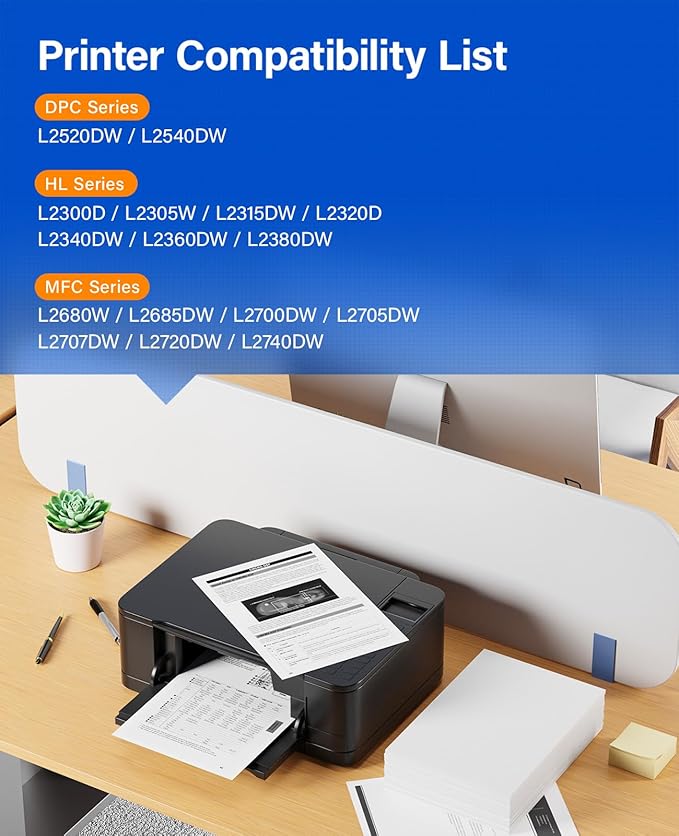 TN630 Black Toner Cartridge 2-Pack Replacement Compatible for Brother TN-630 TN660 Toner HL-L2380DW HL-L2320D HL-L2340DW DCP-L2540DW MFC-L2700DW MFC-L2720DW HL-L2300D HL-L2360DW MFC-L2740DW Printer