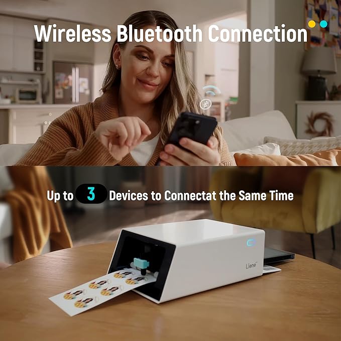 Liene PixCut S1 Photo Sticker Printer Creator Plus Pack - All-in-One Sticker Maker Machine for DIY Crafts, Custom Labels & Gifts, Thermal Dye-Sublimation, 300 DPI Prints, Precise AI Auto-Cutting