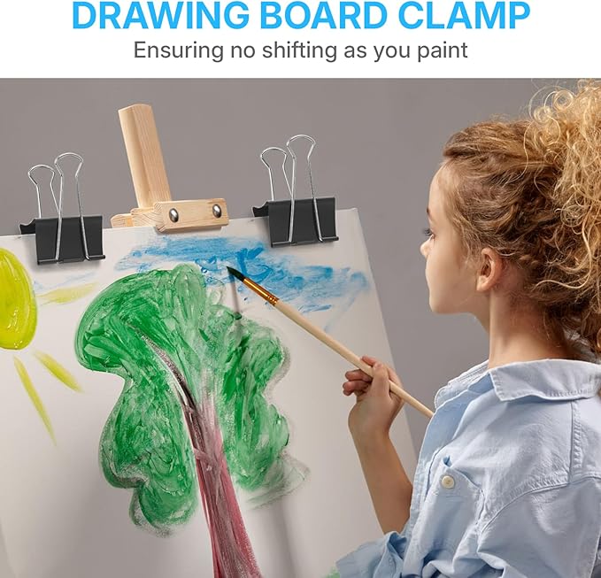 OWLKELA 3 Inch (6 Pcs) Jumbo Binder Clips, Extra Large Black Paper Clamps for Home, School and Office Supplies