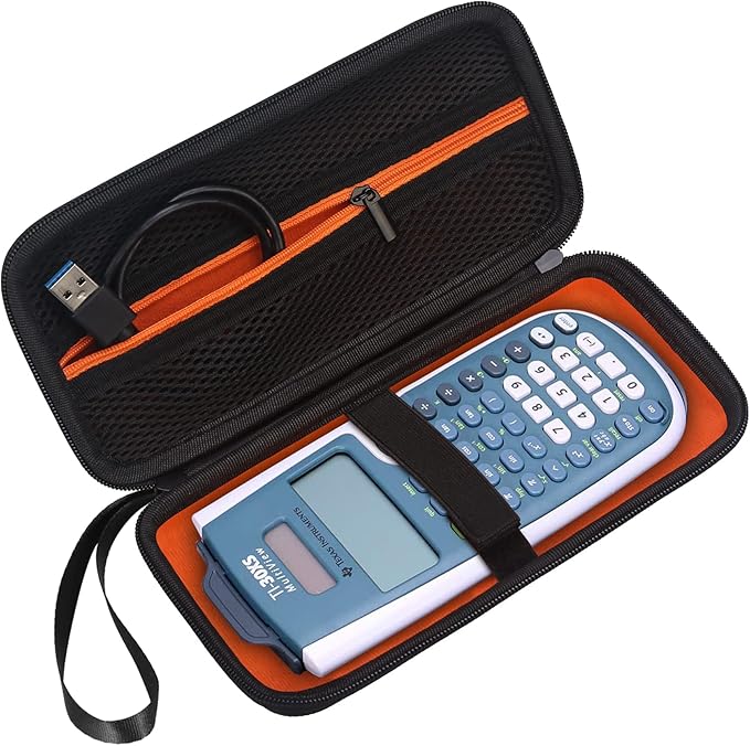BOVKE Hard Case for TI-30XIIS TI-30XS TI-30Xa TI-36X Pro Scientific Calculator, Black+Orange