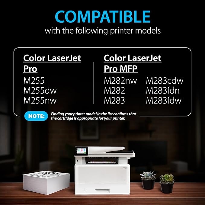 Smart Ink Compatible 206A Toner Cartridge Replacement for HP 206A Toner Cartridges (2 Black Combo Pack) 206X with Chip to use with Color Laserjet Pro MFP M283fdw M283cdw Laserjet Pro M255dw M255nw