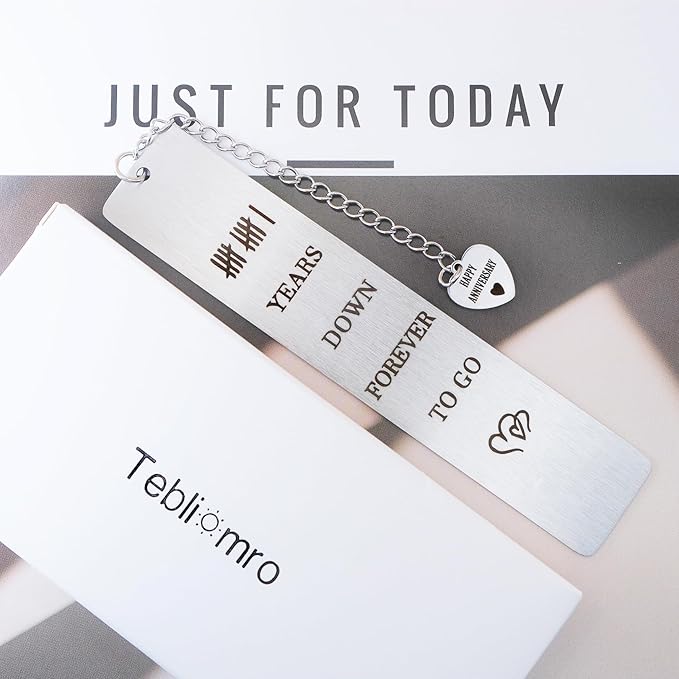 11th Year Anniversary Bookmark Gifts for Her Him Steel Anniversary Birthday Gifts for Couple Wedding Steel Gift for Husband Wife Reading Mark for Women Men Boyfriend Girlfriend