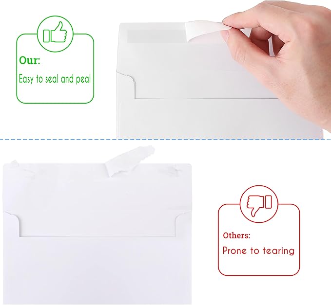 A2 Envelopes White, 70 Pack, Self Seal 120gsm Paper for 4.25x5.5 Cards, Size 4 3/8" x 5 3/4" Envelopes for Invitations, Postcards, Photos RSVP, Greeting Cards