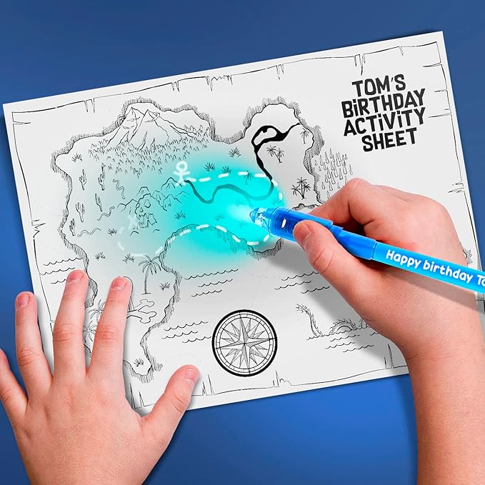 Personalized Invisible Disappearing Ink Pen Marker Pack, Custom Secret Spy Message Writer with UV Light, Fun for Kids Party Favors Gifts and Stock Stuffers, 24 Pack, Assorted