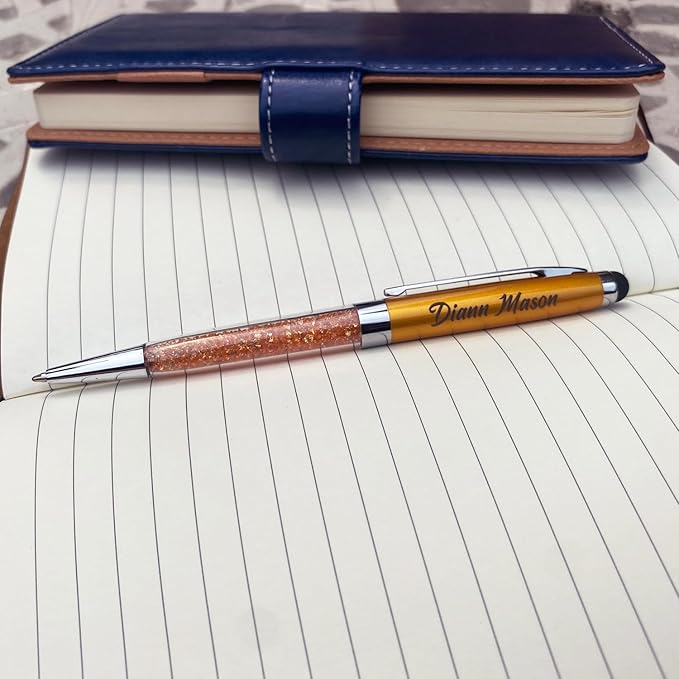 Yastar Personalized Pens with Stylus Tip - FREE PERSONALIZATION - Customized Stylus Ballpoint Pens with Your Name,Text,Message for Business,Graduation,Anniversaries-Custom Gift 12pcs/Pack