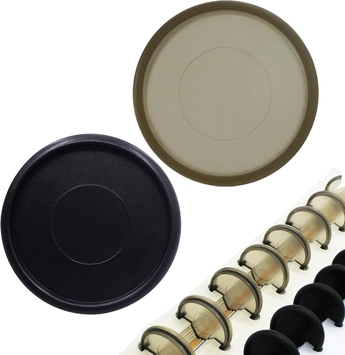 100pcs Discbound Notebook Discs DIY Planner Accessories fits for Tul,Levenger,Arc,Happy Planner,Talia(Black Smoke Black Mixed,0.94inch/24mm)