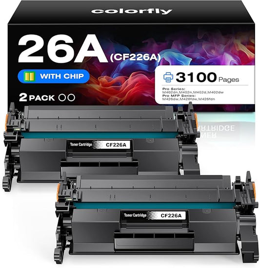 26A CF226A Toner Cartridge Compatible with HP CF226A 26A 26X CF226X Cartridge for M402n M402dn M402d M402dw MFP M426fdw M406dw M426fdn Printer Toner