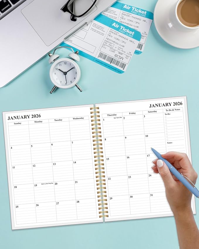 2026-2030 Monthly Planner - 60 Month PLanner Calendar from January 2026 to December 2030, 5 Year Planner 2026-2030 with Flexible Cover, Inner Pocket, Perfect for Home | School | Office, 5.8" x 8.5", Black