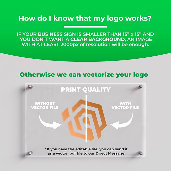 Personalized Floating Custom Acrylic Business Logo Sign | Free Company Vector Logo | Address Signage | Sign for Office Storefont | Multiple Size Options | Neon Led Lights Optional