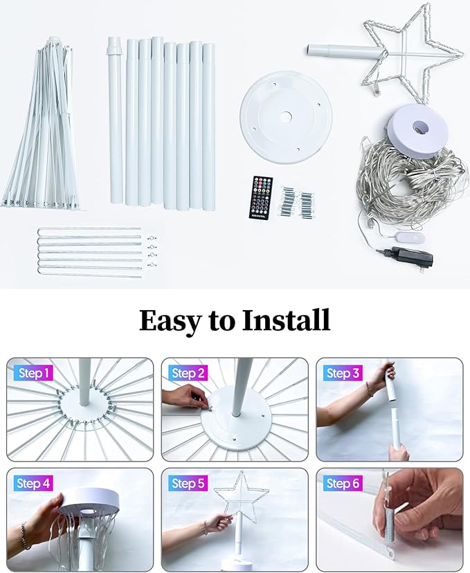 Brightever 12FT 832 LED Smart Cone Christmas Tree, Outdoor Prelit Christmas Tree with 16 Million DIY RGB LED Light Show, Remote APP Control Color Changing Music Sync for Xmas Outdoor Decorations