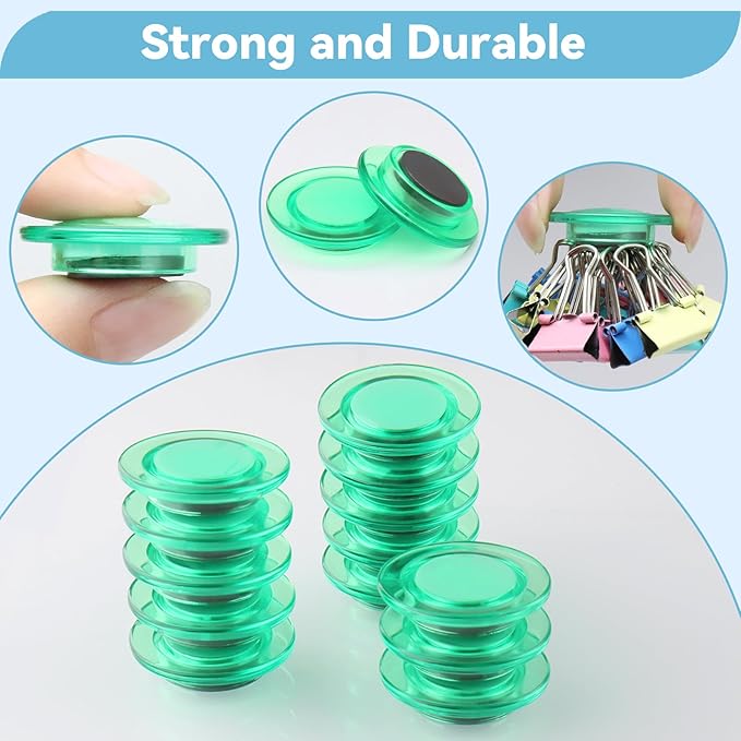ZDZBLX Fridge Magnets, 28 Pack Magnet Strong Magnets Refrigerator Magnets Small Magnets for Whiteboard, Heavy Duty Magnets Mini Magnets Cute Round Magnets for Fridge, Locker, Classroom, Office (Green)