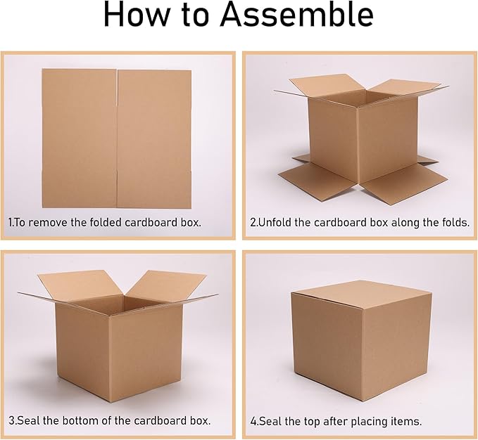 CRUGLA 40 Packs 7x6x5 Shipping Boxes for Small Business, Corrugated Cardboard Boxes Bulk for Shipping Packing Mailing