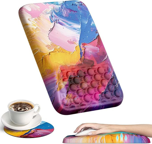 Ospelelf Mouse Pad with Wrist Rest Ergonomic Comfortable Pain Relief Mousepad Wrist Support for Computer Multicolored