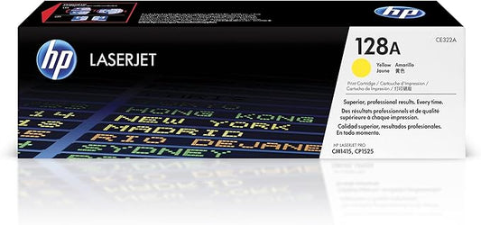 HP 128A Yellow Toner Cartridge | Works with HP LaserJet Pro CM1415 Color, CP1525 Color Series | CE322A