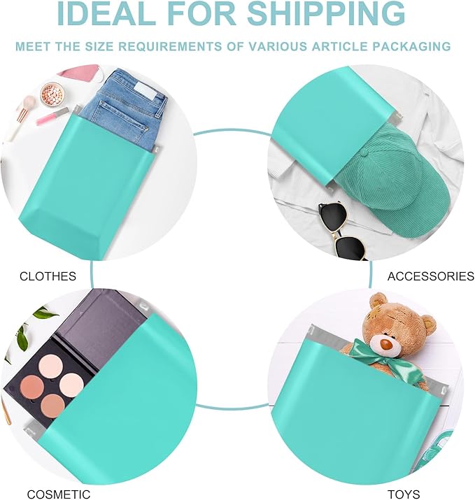 Metronic Poly Mailers 10X13 1200Pack, Strong Adhesive Shipping Bags for Clothing, Waterproof Shipping Envelopes Mailers Poly Bags for Small Businesses, Flexible Packages Bags Teal
