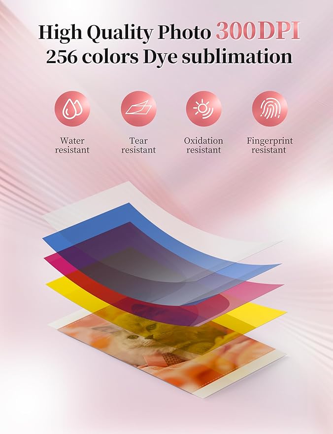 HPRT Photo Printer 4x6&Bluetooth Speaker,+20 Sheets and 1ribbon,Portable Instant Picture Printer for iPhone, Android, Thermal Dye-Sublimation, AR Video Printing,Wi-Fi Wireless Photo Printers