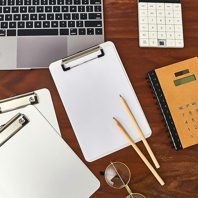 Henoyso 12 Pack A5 School Classroom Clipboard for Teacher Student Bulk Mini Aluminum Clipboard 6×9 inch Small Metal Clip Board with Low Profile Clip & Hanging Hole Memo Size for Medical Construction