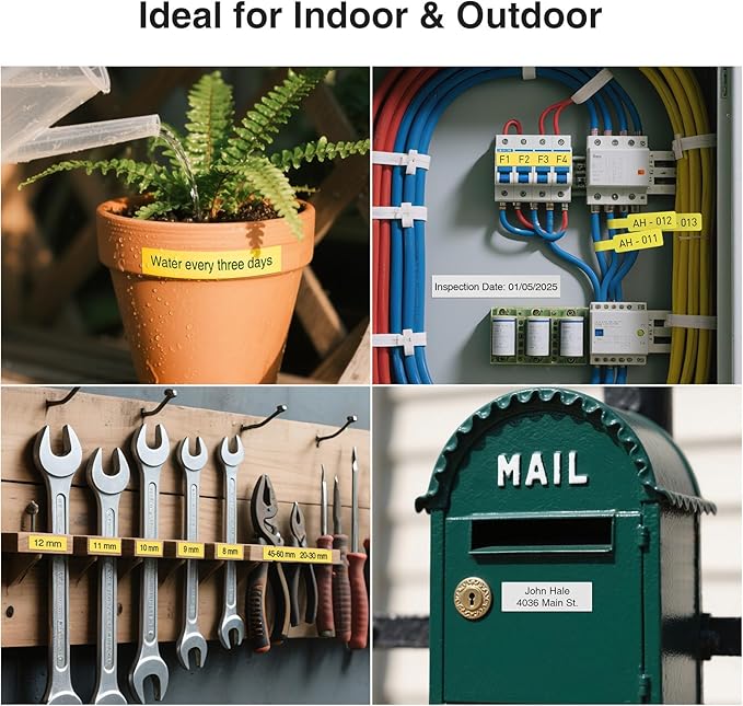 SUPVAN G15M Mini Portable Label Maker Machine with 4 Tapes, Rechargeable 1200mAh Battery Thermal Transfer Printer, Compatible with Multi-Type Label, Home, Garage, Office & Outdoor