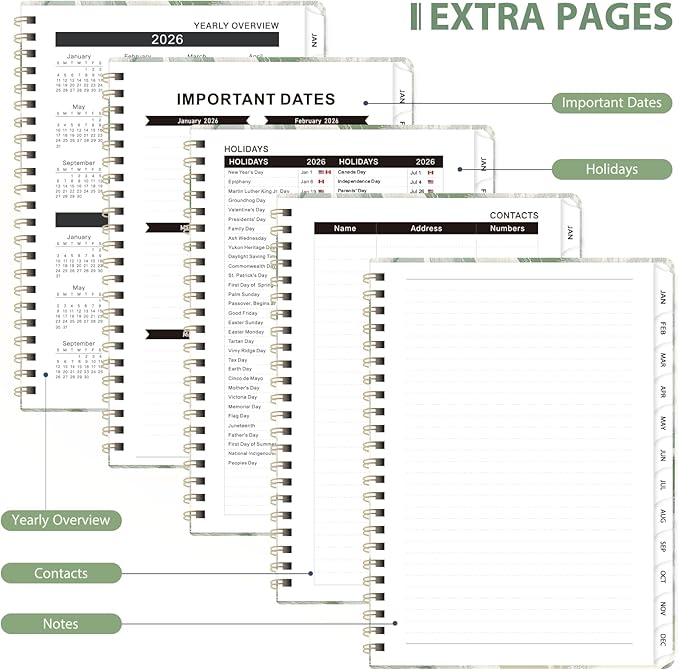 2026 Planner, Weekly and Monthly Calendar Planner Agenda, Jan 2026 - Dec 2026, Planning Academic Book, Office Desk Accessories and School Supplies - A5 (6.3'' x 8.5'')