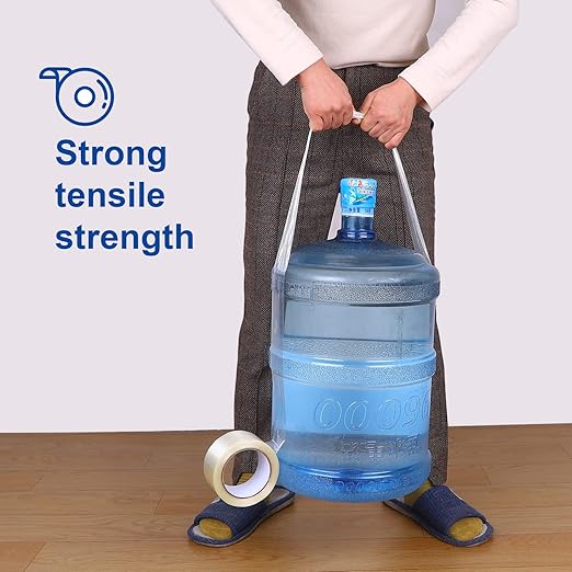 4 Pack Fiberglass Tape, Extra Thickness 6.3 mils and Super Sticky, Transparent Filament Reinforced Strapping Tape for Heavy Duty Packing, 2inch×27yds/Rolls